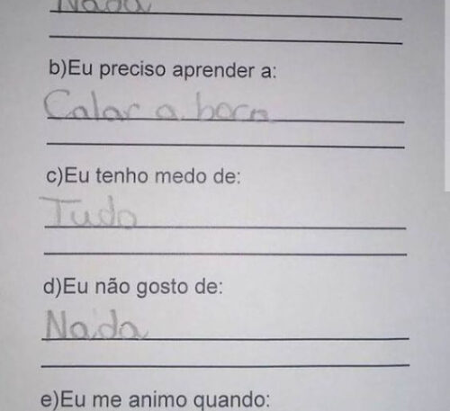 prova de escola