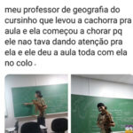 Meu professor levou um cachorro pra aula