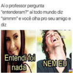 A Professora pergunta se entendemos alguma coisa