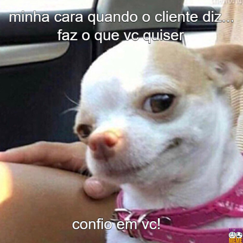 quando o cliente diz, faz o que vc quiser, eu confio em vc